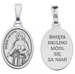 Medalik srebrny rodowany - Święta Paulina