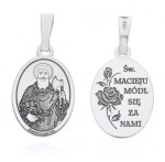 Srebrny medalik rodowany - Święty Maciej