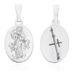 Medalik srebrny rodowany - Matka Boża rozwiązująca węzły