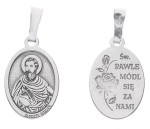 Medalik srebrny rodowany - Święty Paweł 