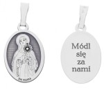 Medalik srebrny rodowany - Święta Klara