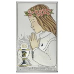 Obrazek pamiątka Pierwszej Komunii Świętej dla dziewczynki VL804 kolorowy