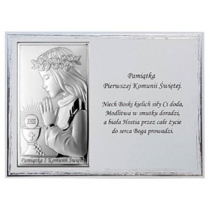 OBRAZEK - PAMIĄTKA PIERWSZEJ KOMUNII ŚWIĘTEJ DLA DZIEWCZYNKI VL821/4BI/S3