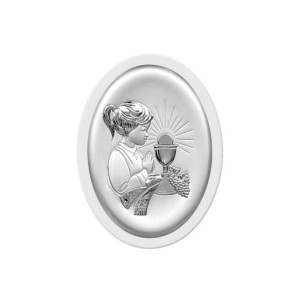 OBRAZEK - PAMIĄTKA PIERWSZEJ KOMUNII ŚWIĘTEJ DLA DZIEWCZYNKI BC6413AW