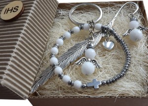 ZESTAW, PAMIĄTKA PIERWSZEJ KOMUNII ŚW. - ANIOŁ STRÓŻ - KL8771 