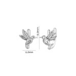 Kolczyki srebrne Ag 925 Kolibry z cyrkoniami