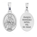 MEDALIK SREBRNY RODOWANY - ŚWIĘTY BARNABA