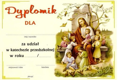 Dyplomik ukończenia katechezy - metaliza - Jezus Chrystus