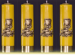 Zestaw świec ołtarzowych olejowych z aplikacją