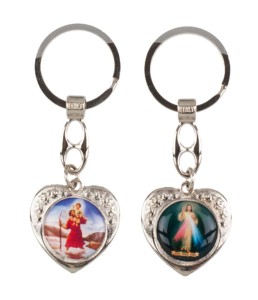 Brelok serduszko - Święty Krzysztof 