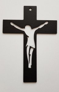 Krzyż ścienny metalowy 60 x 43 cm