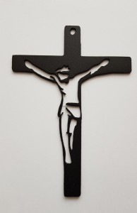 Krzyż ścienny metalowy 60 x 42 cm