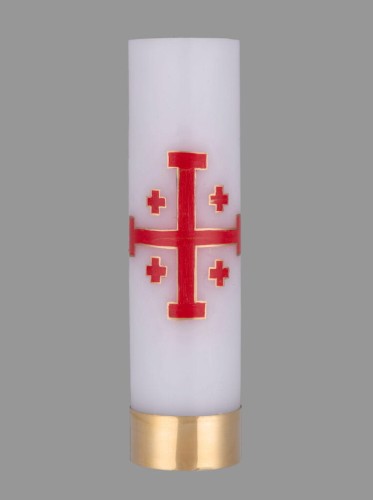 świeca z krzyżem Jerozolimskim
