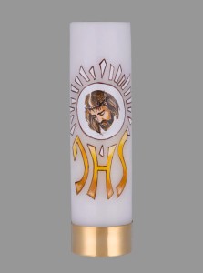 Świeca ołtarzowa IHS na wkład olejowy