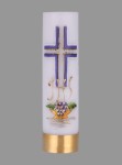 Świeca ołtarzowa z motywem krzyża i IHS