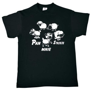 Koszulka z logo religijnym  "Owieczki - Pan mnie strzeże"