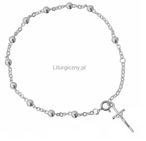 srebrny różaniec