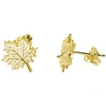 Kolczyki ze srebra - listki klonu - pozłacane