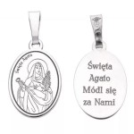 MEDALIK SREBRNY RODOWANY - ŚWIĘTA AGATA