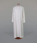 Alba kapłańska ze stójką, materiał z domieszką lnu / 3-106-1