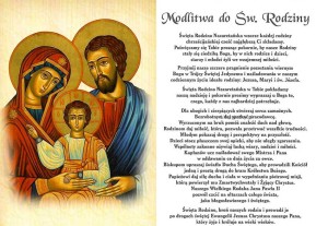 Modlitwa do Świętej Rodziny - pocztówka