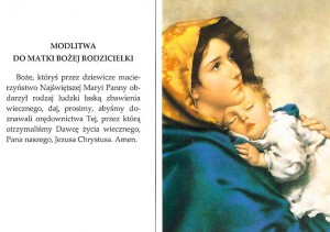 Pocztówka - modlitwa do Matki Bożej Rodzicielki