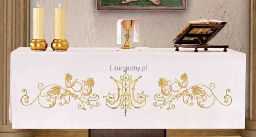 Maryjny obrus ołtarzowy do kościoła-1