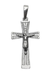 Krzyżyk srebrny, próba 925 z elementami oksydowanymi