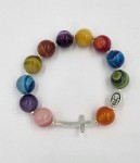 Bransoletka - różaniec - agat kolor 
