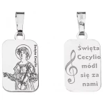 Medalik srebrny rodowany św. Cecylia 