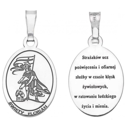 Medalik srebrny św. Florian