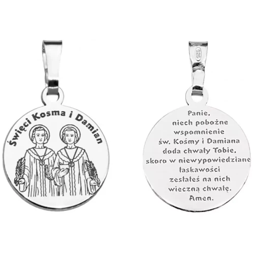 Medalik srebrny Św. Kosma i Damian