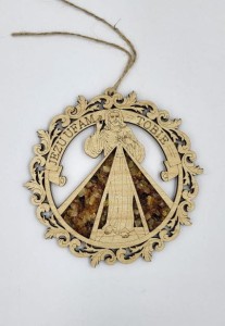 Witraż Jezus Miłosierny z bursztynami