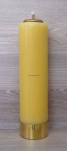 Świeca olejowa żółta / biała gładka 30x8 cm