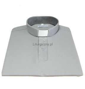 Koszulka polo szara pod koloratkę - OFERTA WYPRZEDAŻOWA