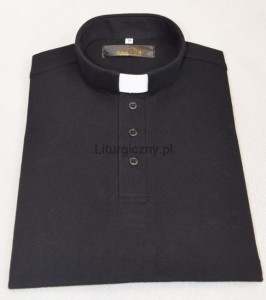 Koszulka czarna polo dla księdza - OFERTA WYPRZEDAŻOWA