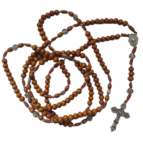 Różaniec drewniany TRZY TAJEMNICE Pompejański długi