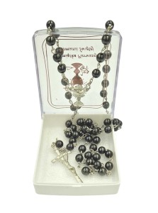 Różaniec komunijny dla chłopca zestaw w pudełeczku