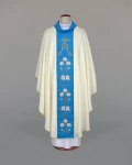 Ornat ecru z pasem Maryjnym 1-503-18