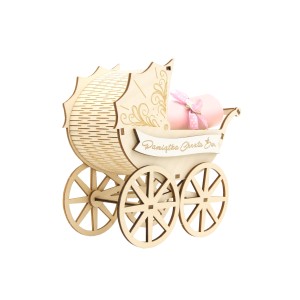 Pamiątka Chrztu Świętego - wózeczek różowy