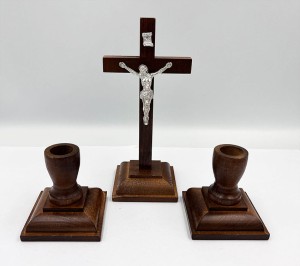 Drewniany komplet kolędowy - ciemne drewno