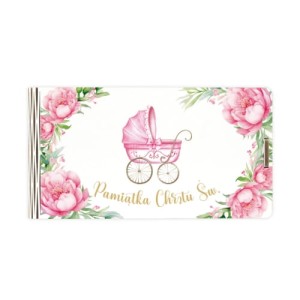 Pudełko mini - pamiątka chrztu św. - różowe