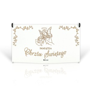 Pudełko mini - pamiątka chrztu świętego z aniołkiem