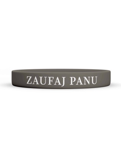 Opaska silikonowa – Zaufaj Panu – jasny brąz