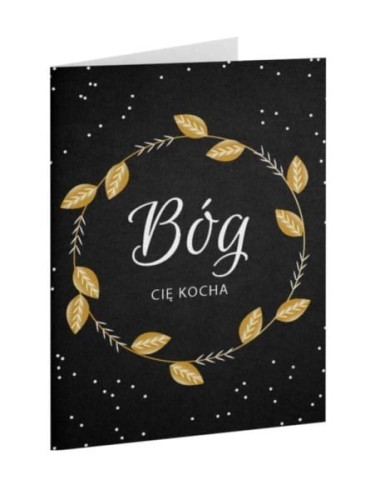 Kartka składana – Bóg Cię kocha, złocona