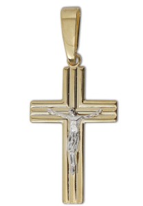 Krzyżyk ze srebra pozłacanego KZ-3201/AU