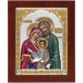 Święta Rodzina Ikona prostokątna na brązowej desce z wgłębieniem tzw. kowczegiem (kolorowa)-2
