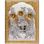 Trójca Święta Ikona prostokątna na brązowej desce