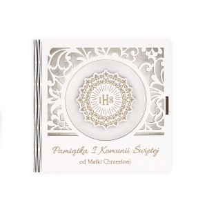 Pamiątka I Komunii Świętej od Matki Chrzestnej - album drewniany