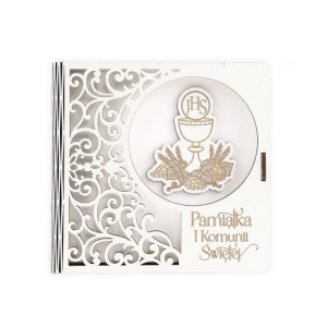 Drewniany album - Pamiątka I Komunii Świętej